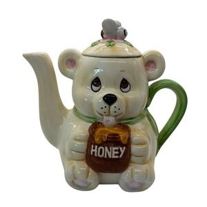 VTG JSNY 1975 Bear Honey Teapot Bee Lid Hand Painted‎ Ceramic Part of Collection